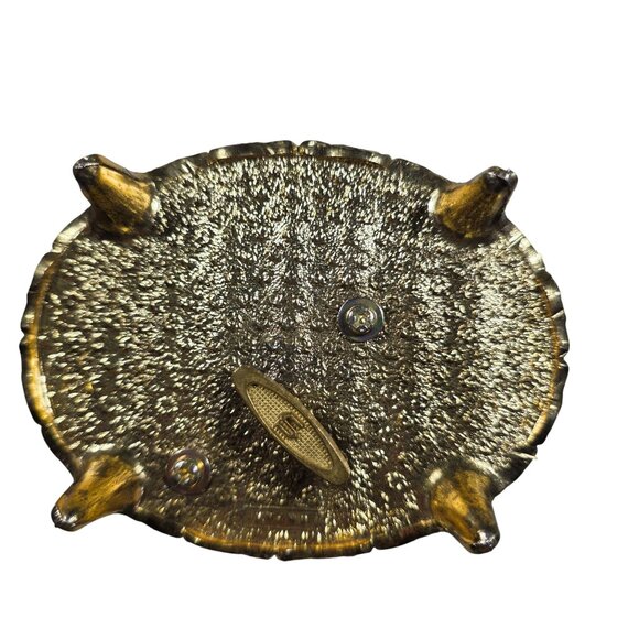 Vtg Sankyo Metal Footed Music Box Floral Hummingbird Engraved "Anna" Evergreen - Picture 6 of 8